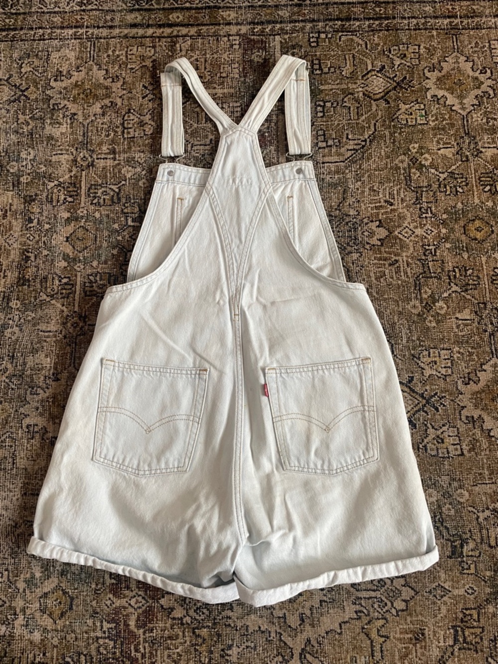 Levi's White Denim Short Overalls - Picture 3 of 3